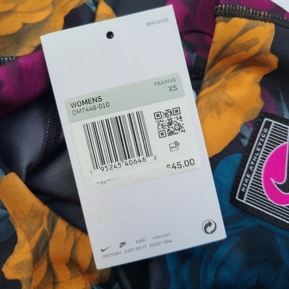 Nike One Icon Clash Dark Floral Tight Shorts, Size XS - Picture 13 of 13